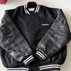 Snap-on Black and White Varsity Jacket Sz XL